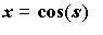 x = cos(s)