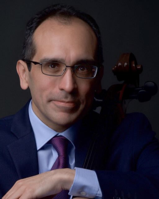 Headshot of Jesús Castro-Balbi with cello head