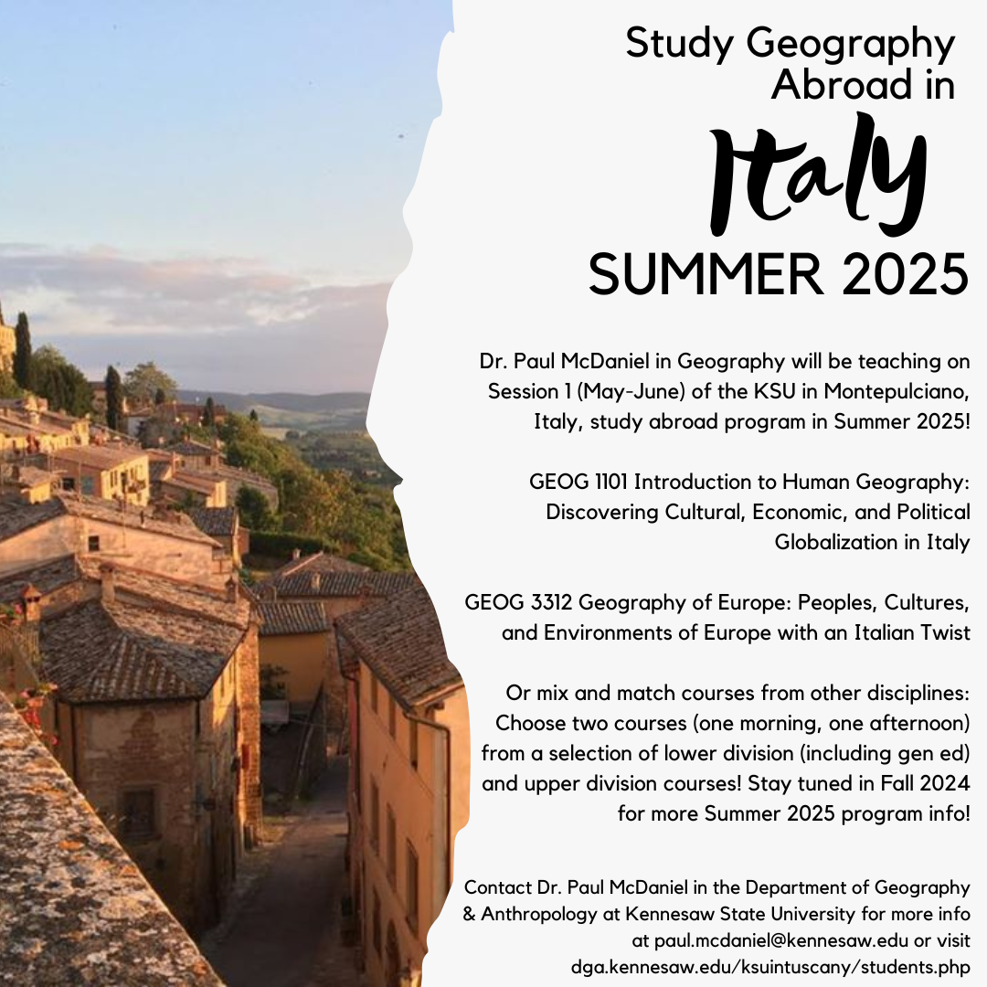 Geography Study Abroad in Italy Summer 2025
