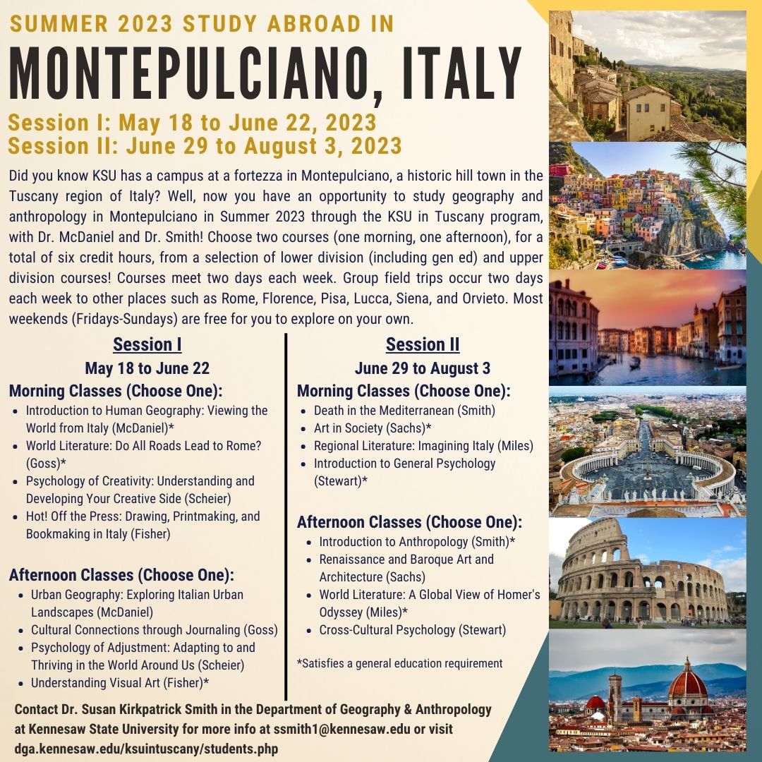 Geography Anthropology study abroad in Italy summer 2023