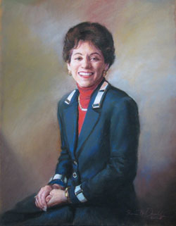 Pastel portrait of benefactor of the Bailey Performance Center's Henriquez Atrium