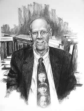 Richard Vengroff, former Dean of the College of Humanities and Social Sciences (Drawing by Shane McDonald, 2011)