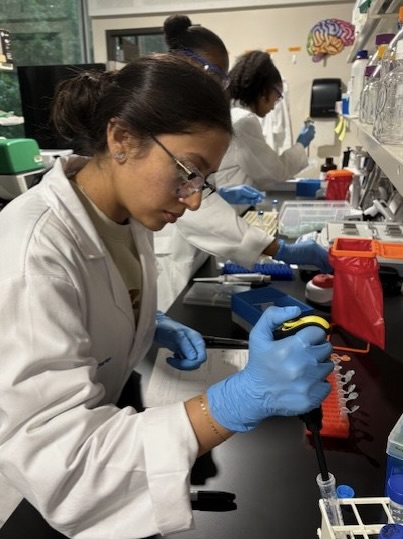 student in lab